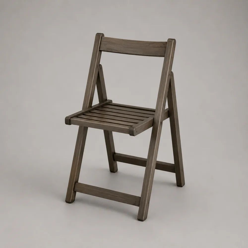 Sedia da giardino pieghevole in legno massello di acacia grigio, 47 x 56 x 87 cm